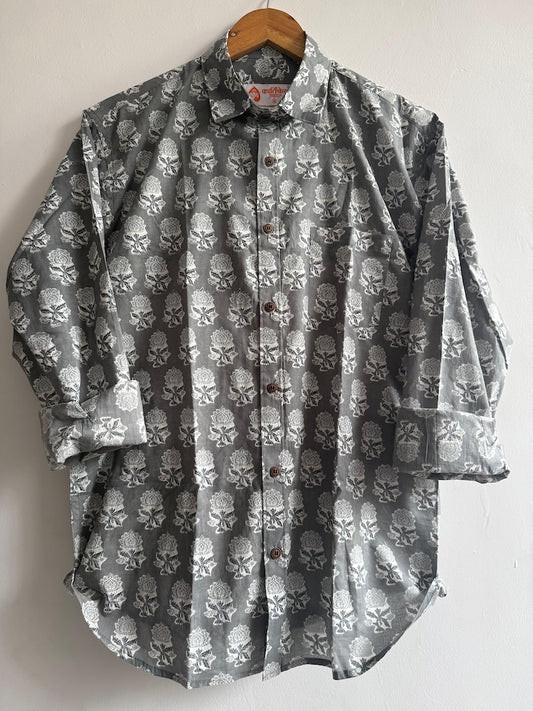 Traditional Print Cotton Mens Full Sleeves Shirt