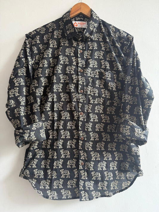 Camel Print Cotton Mens Full Sleeves Shirt