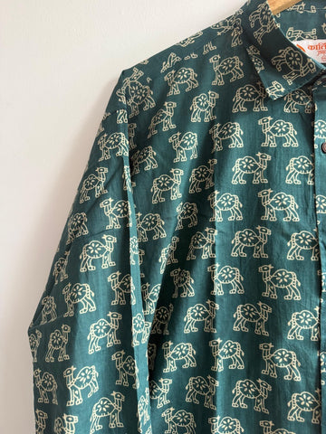 Camel Print Cotton Mens Full Sleeves Shirt
