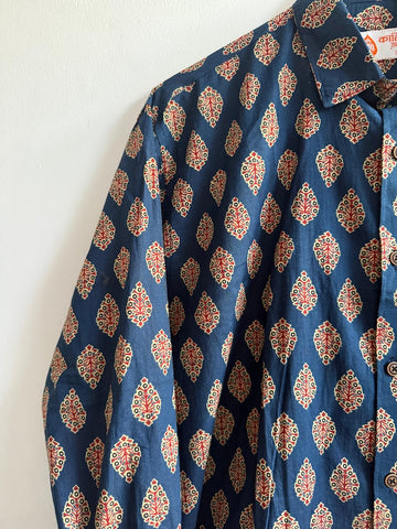 Sanganeri Print Traditional Cotton Shirt For Men