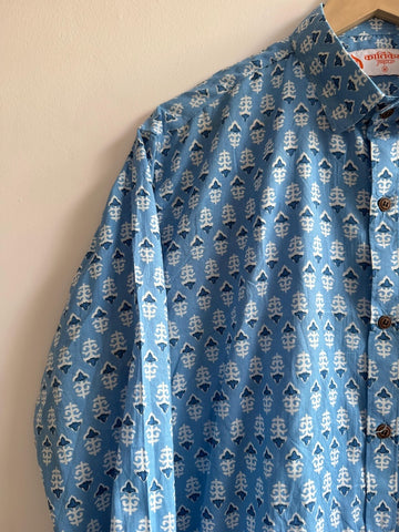 Sanganeri Print Cotton Full Sleeve Shirt For Men