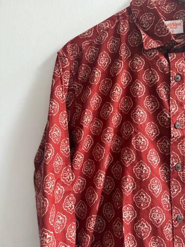 Traditional Print Cotton Mens Full Sleeves Shirt