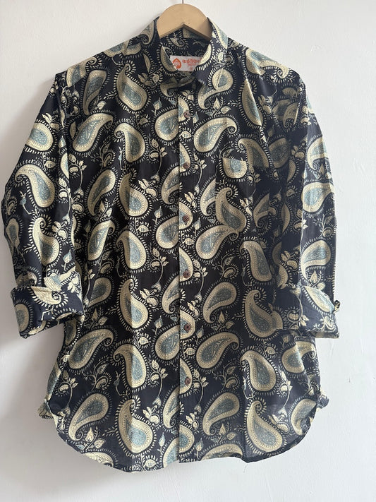 Kalamkari Print Cotton Mens Full Sleeves Shirt