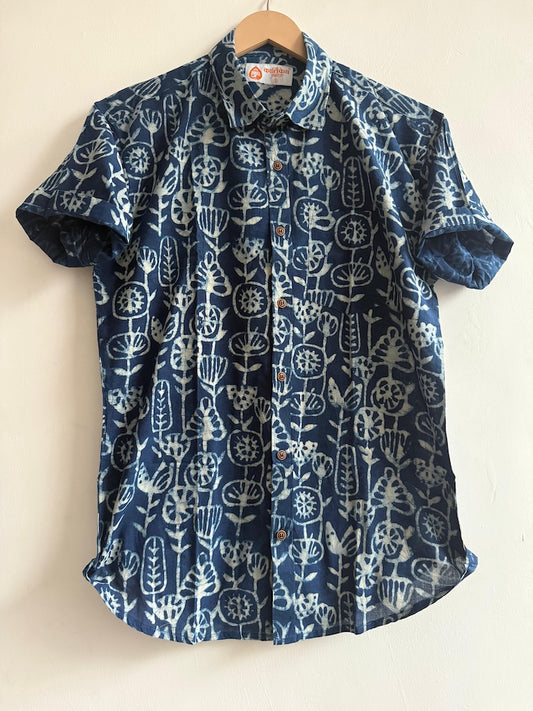 Natural Indigo Print Men's Shirt