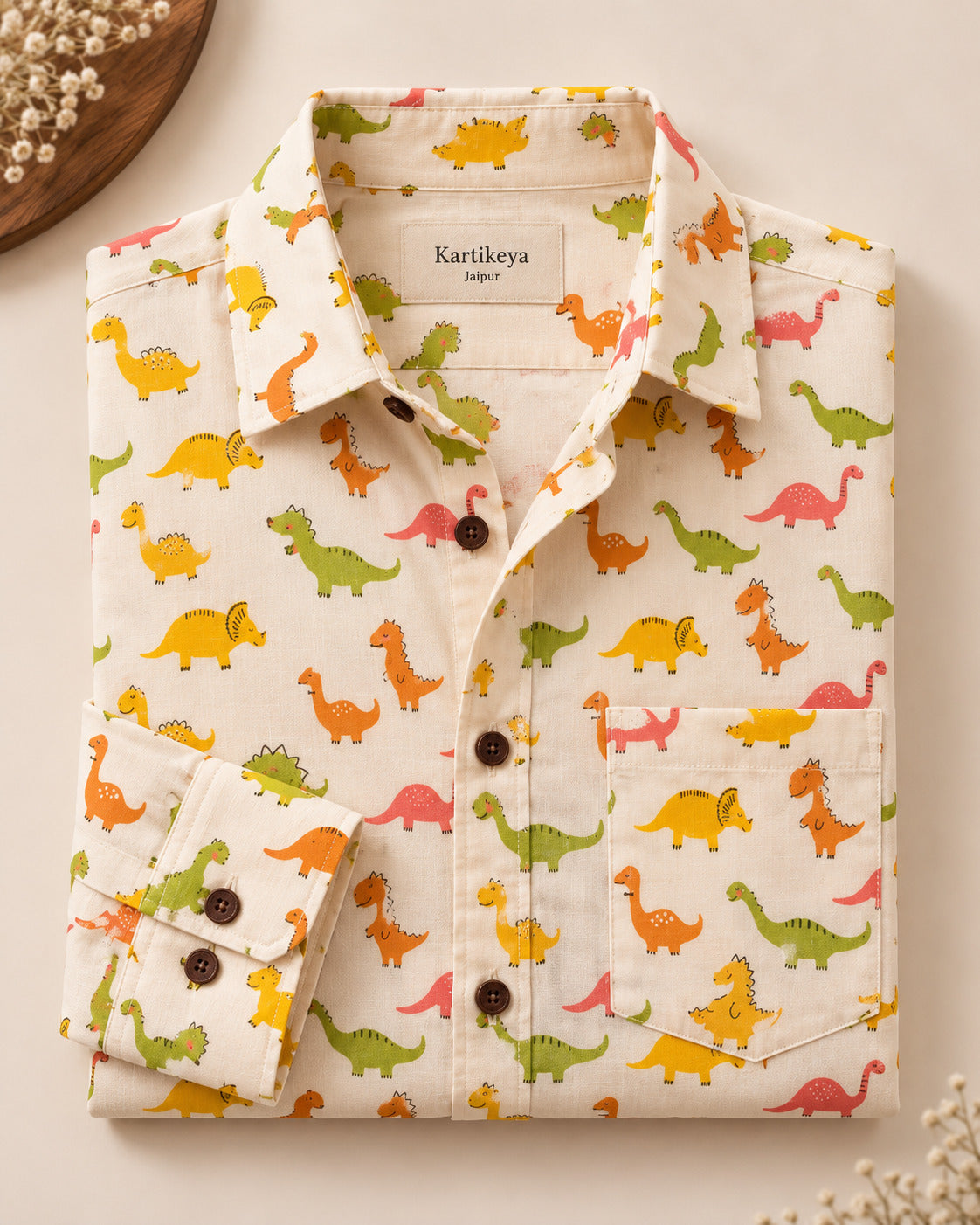 Dino Print Full Sleeve Shirt for Men