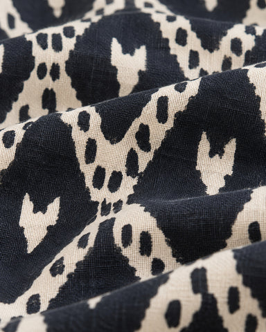 Black Ikat Geometric Print Men's Shirt