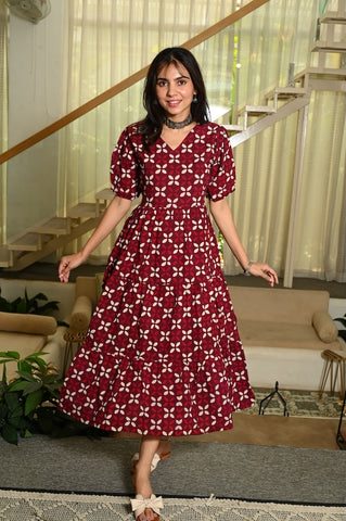 Hand Block Printed One  Piece Dress