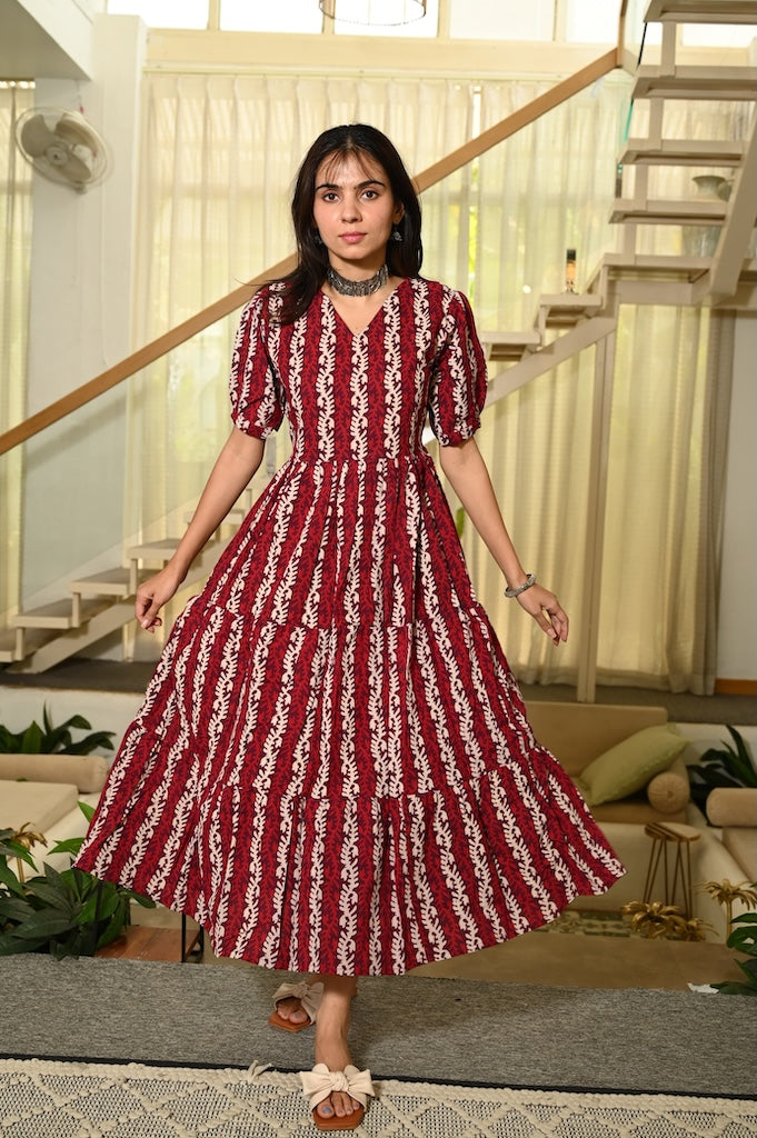 Hand Block Printed One  Piece Dress