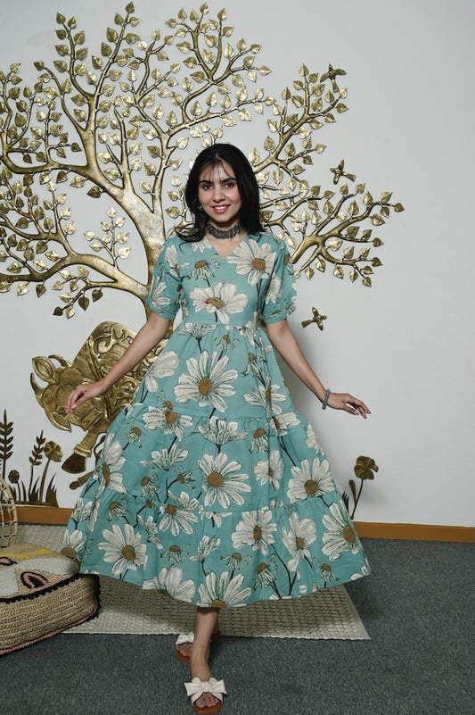 Hand Block Printed One  Piece Dress