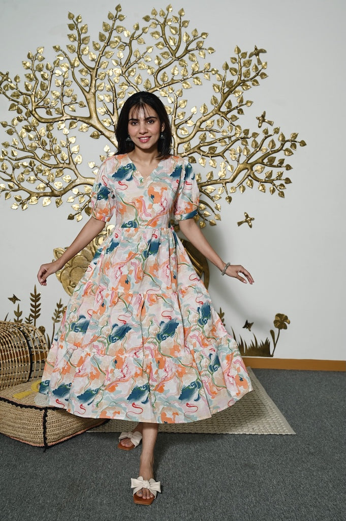 Hand Block Printed One  Piece Dress