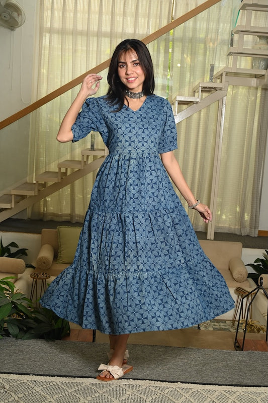 Hand Block Printed One  Piece Dress