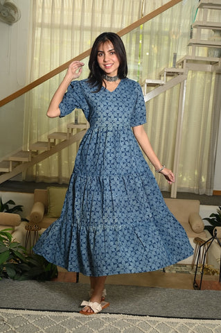 Hand Block Printed One  Piece Dress