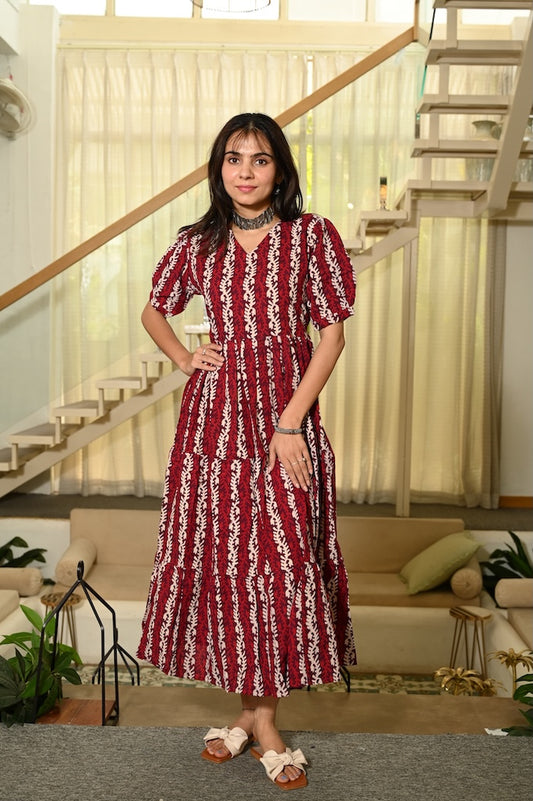Hand Block Printed One  Piece Dress