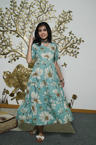 Hand Block Printed One  Piece Dress