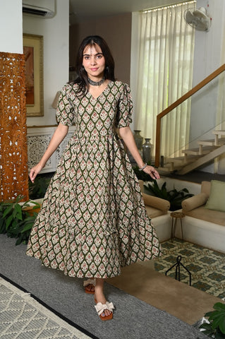 Hand Block Printed One  Piece Dress