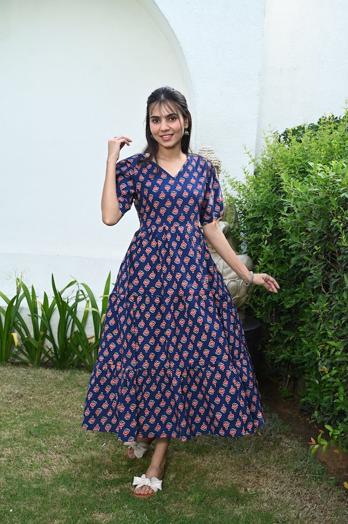 Hand Block Printed One  Piece Dress