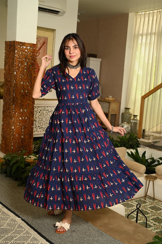 Hand Block Printed One  Piece Dress