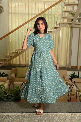 Hand Block Printed One  Piece Dress