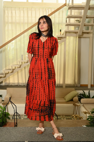 Hand Block Printed One  Piece Dress