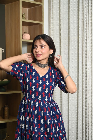 Hand Block Printed One  Piece Dress
