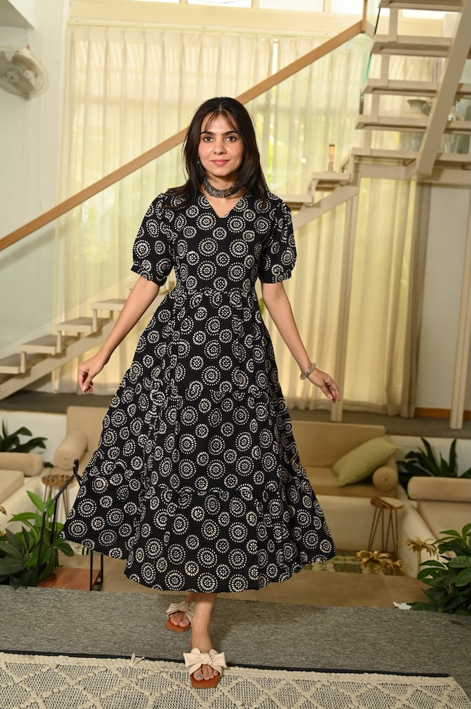 Hand Block Printed One  Piece Dress