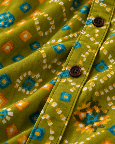 Cotton Half Sleeve Bandhej Print Shirt for Men - mehendi ceremony