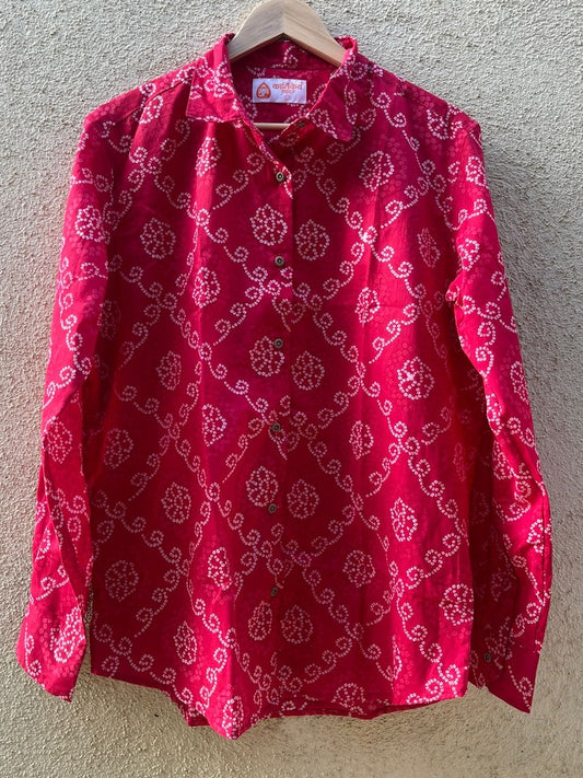 Bandhej Print Full Sleeve Shirt for Women