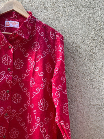 Bandhej Print Full Sleeve Shirt for Women