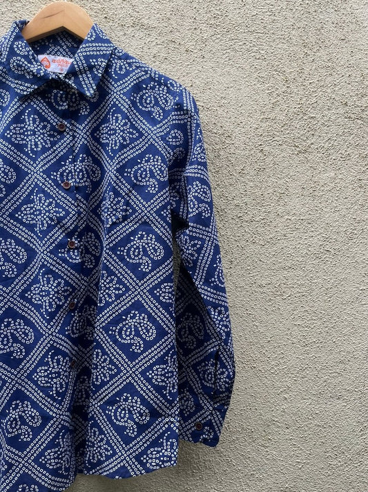 Bandhej Oversized Shirt for Women By Kartikeya Jaipur