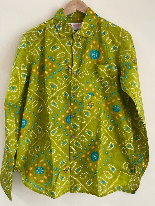 Traditional Bandhani Print F/S Shirt for Men - Festive Edit