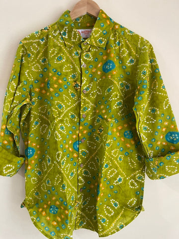 Traditional Bandhani Print F/S Shirt for Men - Festive Edit