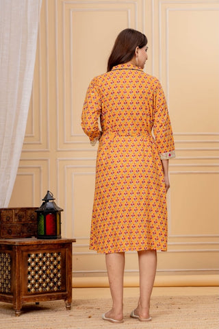 Block Printed Cotton Bathrobe