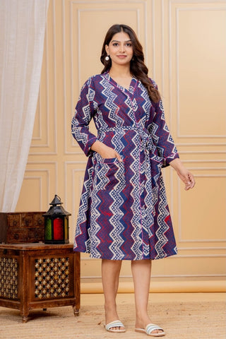 Block Printed Cotton Bathrobe