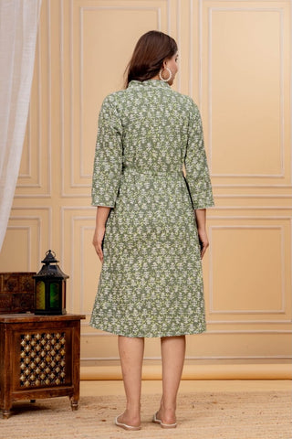 Block Printed Cotton Bathrobe