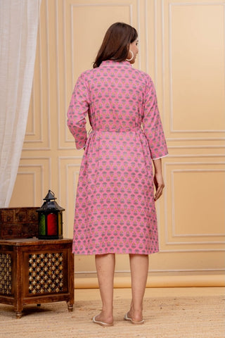 Block Printed Cotton Bathrobe