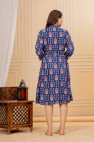 Block Printed Cotton Bathrobe