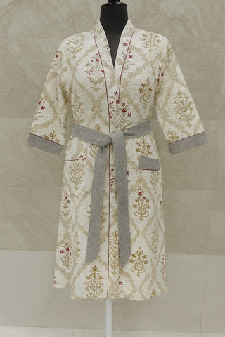 Block Printed Cotton Bathrobe
