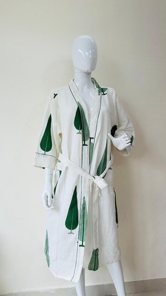 Block Printed Cotton Bathrobe