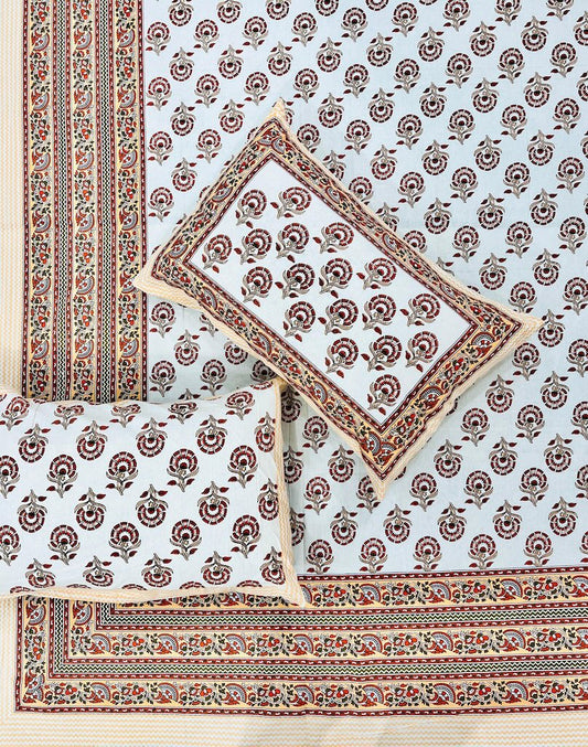 Jaipuri Rajasthani Cotton Bedsheet with Pillow Cover
