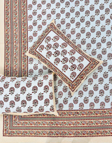 Jaipuri Rajasthani Cotton Bedsheet with Pillow Cover