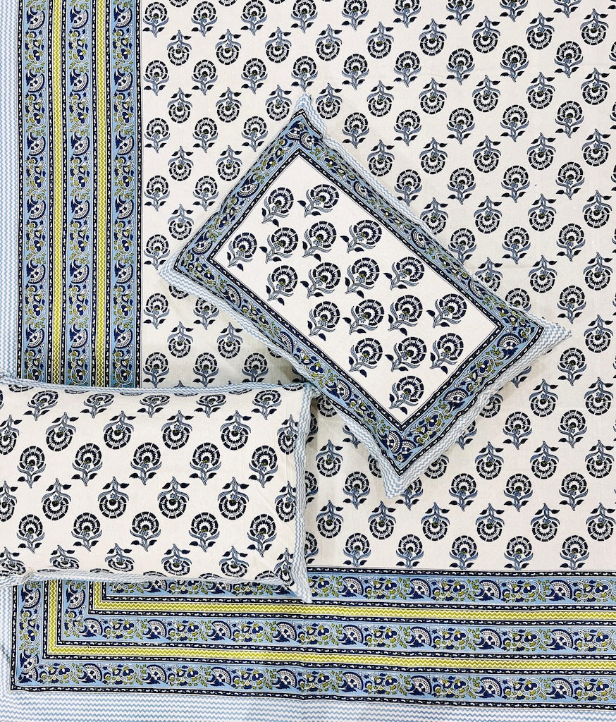 Jaipuri Rajasthani Cotton Bedsheet with Pillow Cover