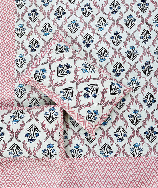 Jaipuri Rajasthani Cotton Bedsheet with Pillow Cover