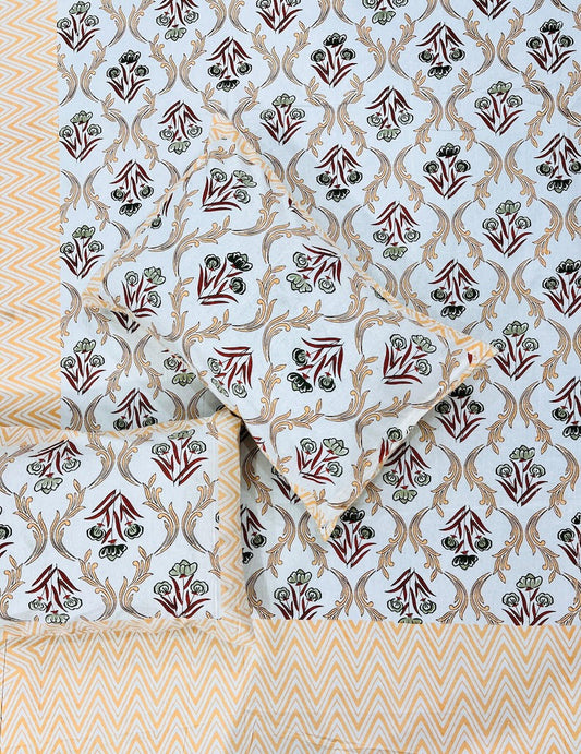 Jaipuri Rajasthani Cotton Bedsheet with Pillow Cover