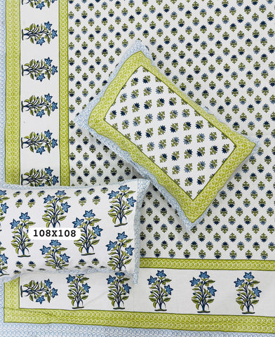 Jaipuri Rajasthani Cotton Bedsheet with Pillow Cover