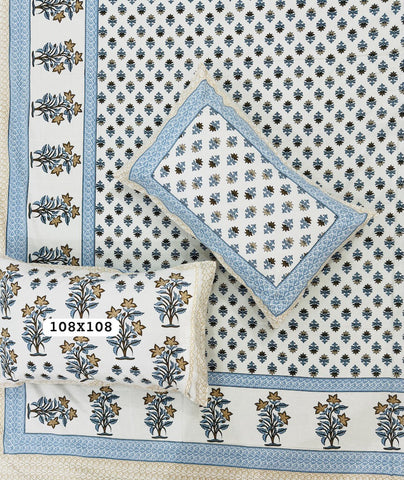 Jaipuri Rajasthani Cotton Bedsheet with Pillow Cover