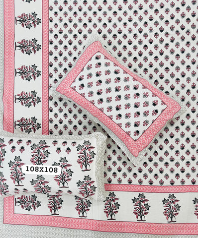 Jaipuri Rajasthani Cotton Bedsheet with Pillow Cover