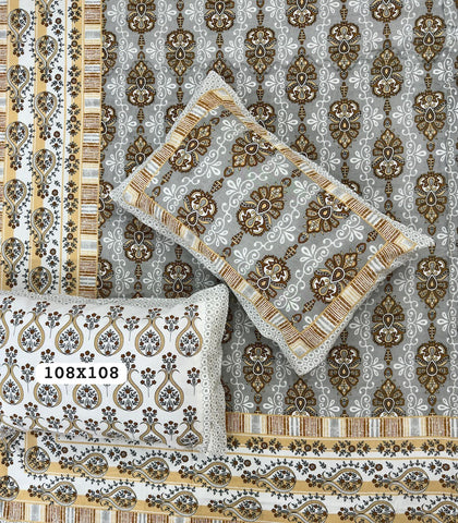 Jaipuri Rajasthani Cotton Bedsheet with Pillow Cover