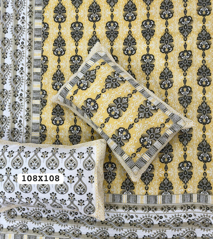 Jaipuri Rajasthani Cotton Bedsheet with Pillow Cover