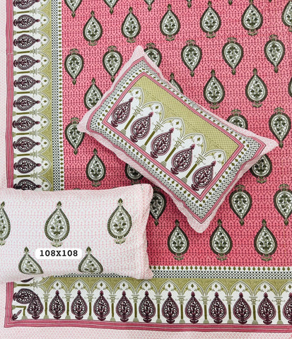 Jaipuri Rajasthani Cotton Bedsheet with Pillow Cover