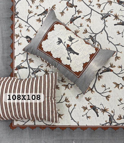 Jaipuri Rajasthani Cotton Bedsheet with Pillow Cover